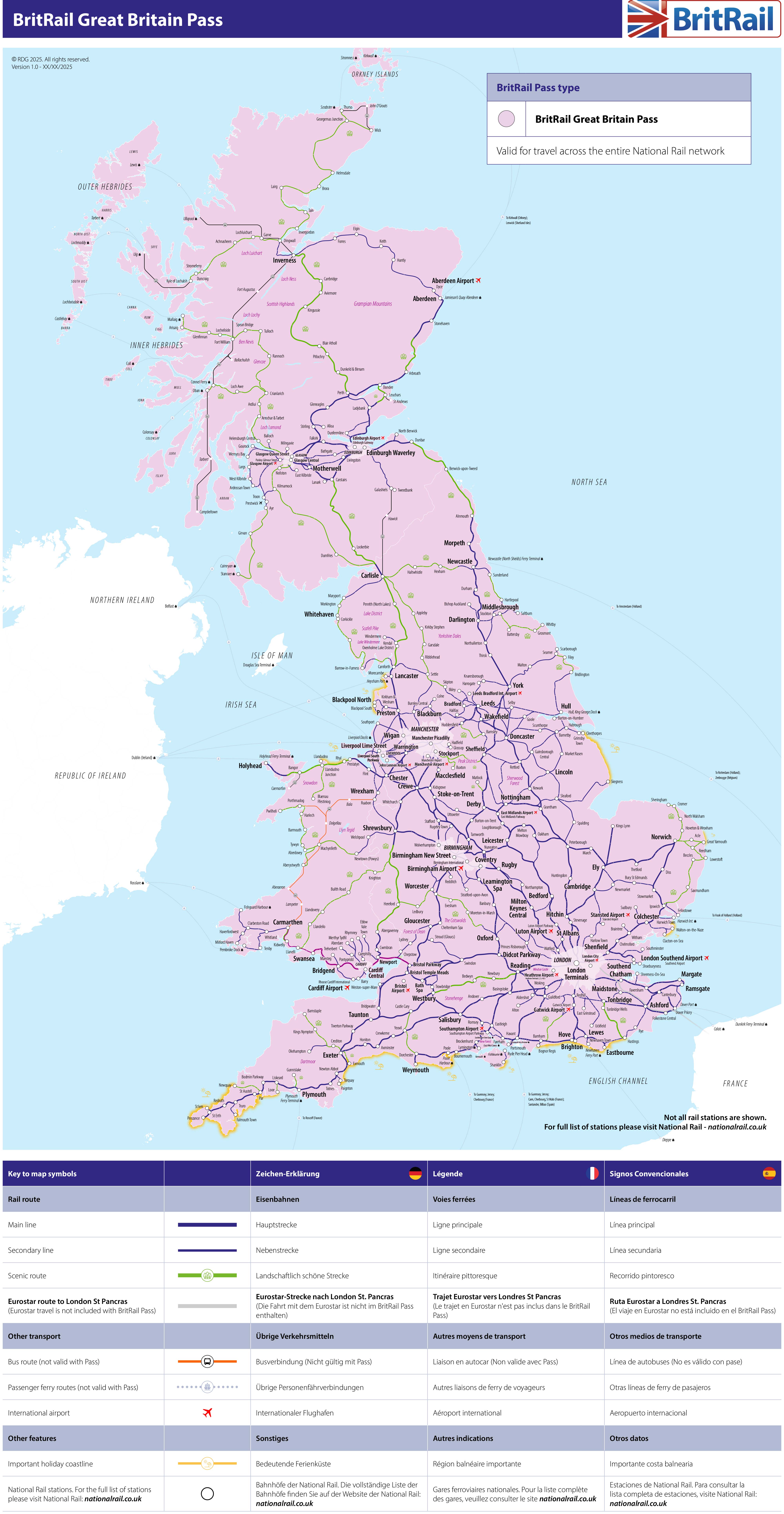 Eurail 1 Country Northern Ireland Pass - Britrail Pass - Eurail One ...