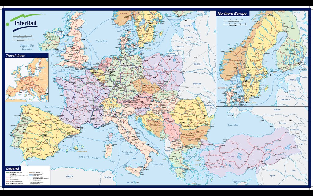 2022 Interrail Map of Europe - Click on Image for 2022 Interrail Map of Europe