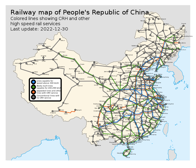 Rail Map of China 2023
